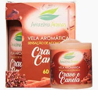 VELA PERFUMADA AMAZONIA AROMAS 60G CRAVO E CANELA