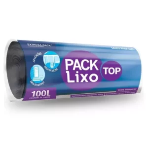 SACO PARA LIXO ROLO PACK LIXO 100L PRETO