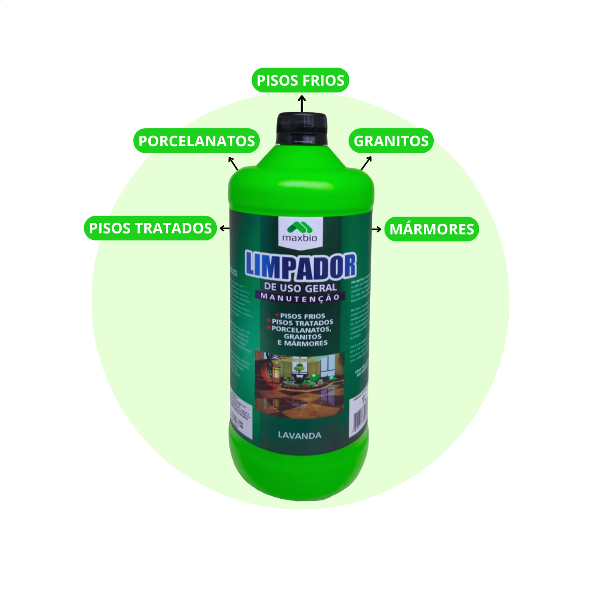 Limpador Multiuso 1 Litro Concentrado Lavanda Remove Sujeira - Imagem 5