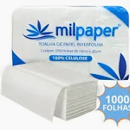 PAPEL INTERFOLHA MILPAPER 1000FL 19X20 100% CELULOSE