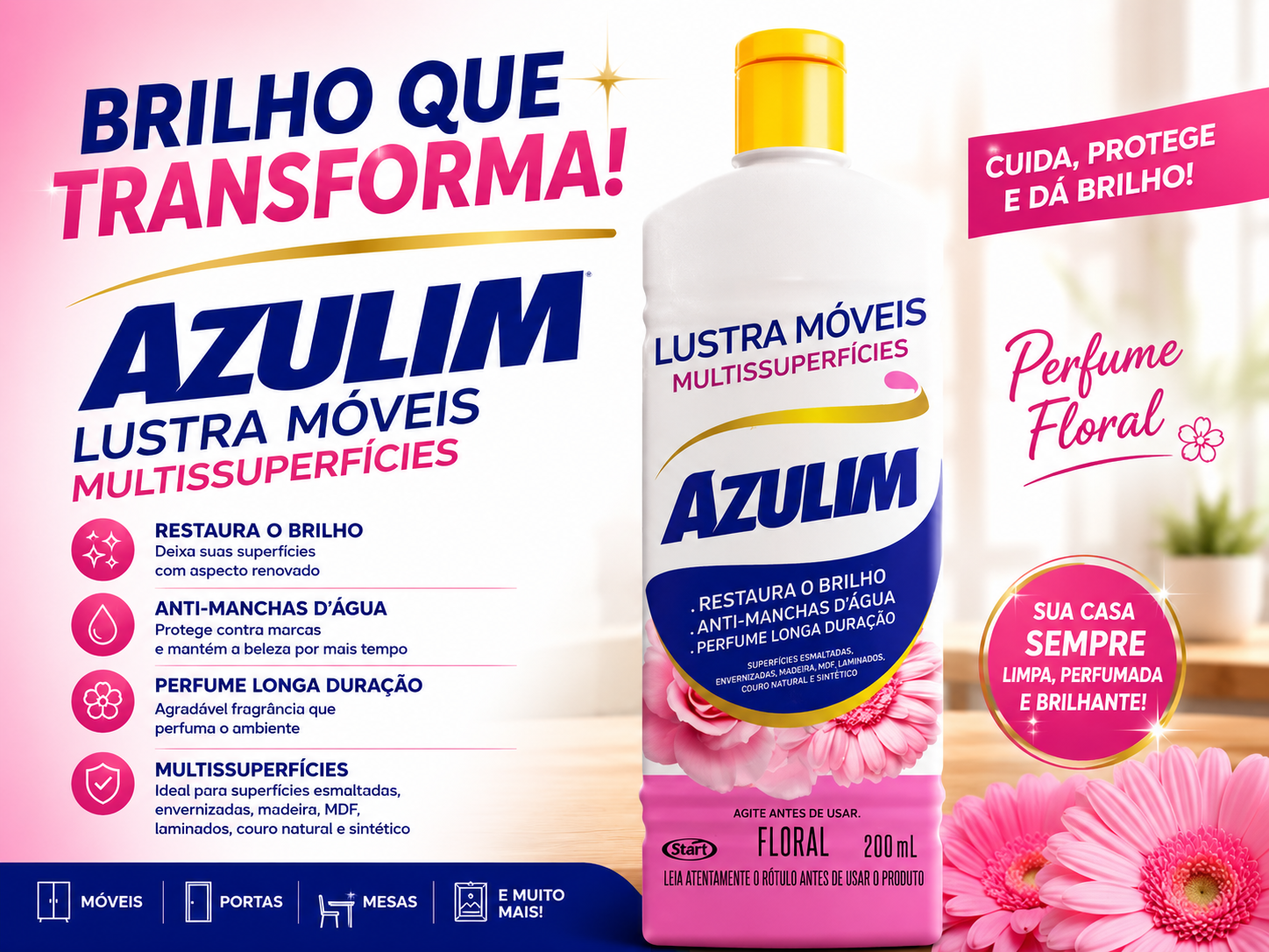 LUSTRA MOVEIS AZULIM 200ML LAVANDA - Imagem 2
